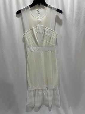 BCBGMaxAzria Cream Lace and Mesh Dress size S